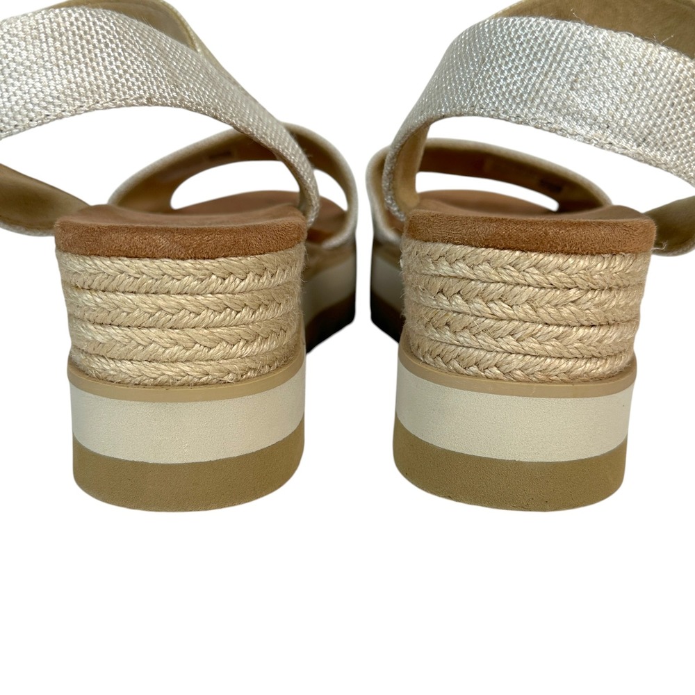 Toms Sandals Shoes Diana Espadrille Wedge Platform Sawtooth Sole Gold 9 Boho - Picture 6 of 12